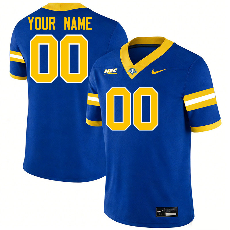 Custom Custom New Haven Chargers Name And Number Football Jerseys-Blue